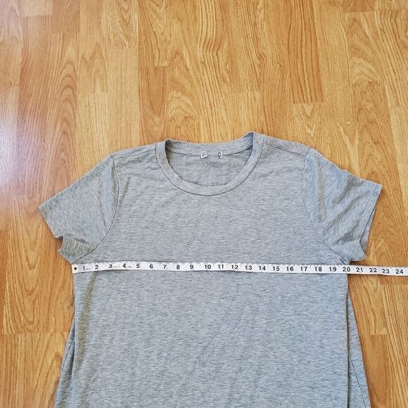 🌹 CHELSEA28 🌹 Eyelet Trim Short Sleeve Shift Dress - [Medium, Grey] - Picture 7 of 9